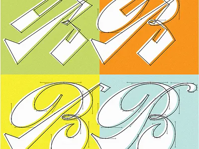 Bold Script B in Stages character font glyph lettering type typeface typography