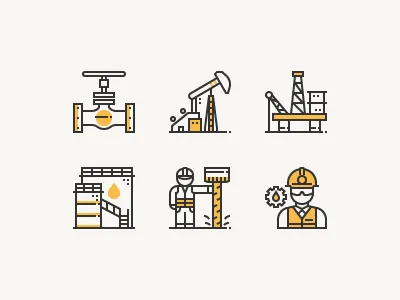 Oil Industry chemical drilling fuel gas icon industry oil pressure pump rig worker
