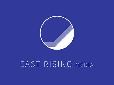 East Rising - Final Logo blue branding design east logo minimal rising shapes simple social text white