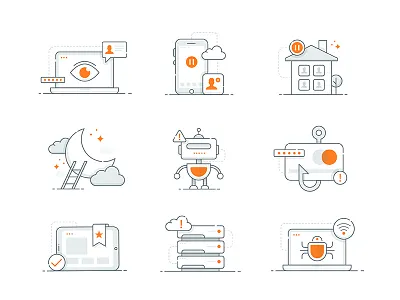 Luma Spot Illustrations bedtime botnet cloud home icon illustration phishing privacy server