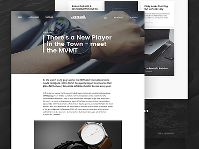 Uberstuff. Simple premium blogpost blog blogpost design ecommerce exclusive premium shop uber ui web