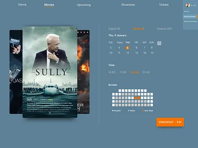 Cinema Tickets Booking / UI Challenge — Week 10 app booking cinema movie tickets web website