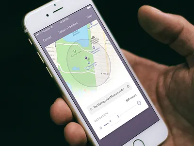 Location Reminders :: Doo app card ui cards doo ios location map mobile reminders slider to do