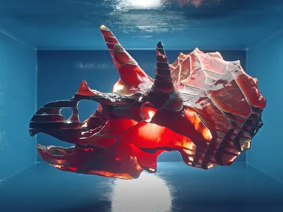 Triceratops 3d after effects c4d cinema 4d dinosaur glass octane refraction triceratops