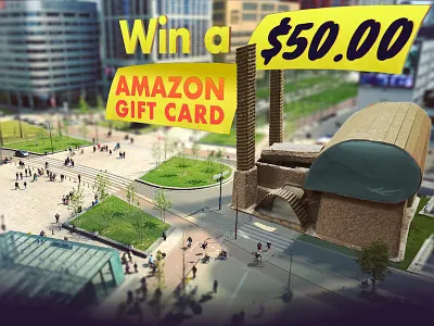 Poster for Student Green Initiative Recycling Event affinity designer cardboard city compositing dosis futura highlight knewave miniature papercraft ribbon tilt shift