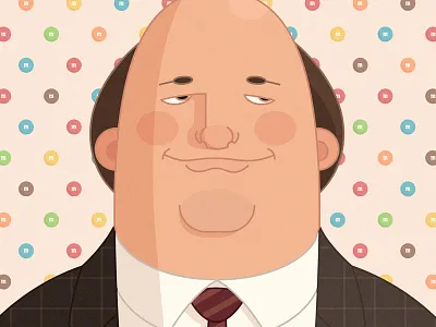 Kevin caricature character drawing illustration kevin the office vector