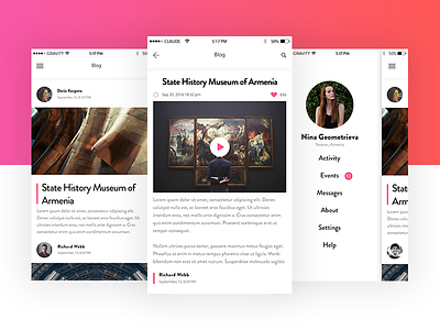 Yerevan Gallery App app application art design gallery interface ios minimal mobile modern ui ux