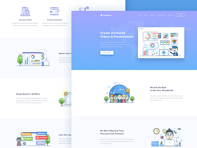 Animation Video Website corporate education icon illustration landing page line icon presentation product video