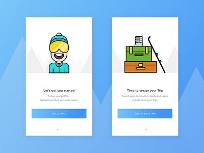 Onboarding exercise app illustration onboarding ski skiing ui ux