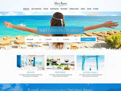 Hotel Mavi Beyaz app clean hotel minimal web