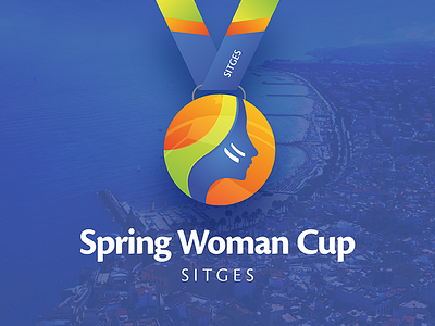 Spring Woman Cup blue branding color cup football gradient identity logo soccer spring vector woman