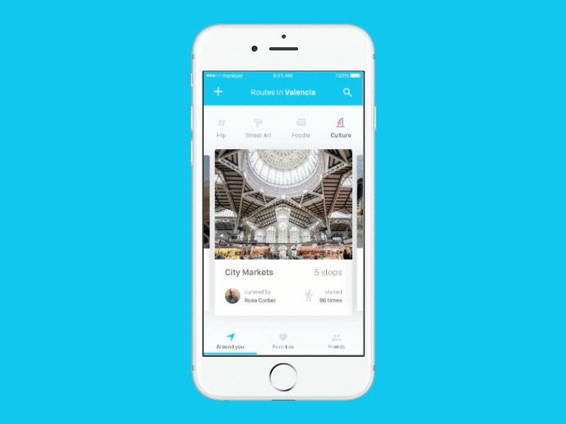 Routes app app cards ios mobile route valencia