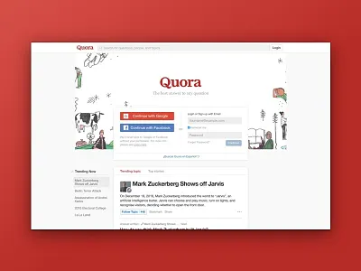 Sign Up Page - #001 Daily UI Challenge 001 dailyui login quora redesign signup ui ux web