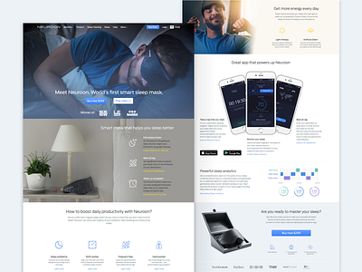 Neuroon homepage rwd svg ui ux wearable web webpage website