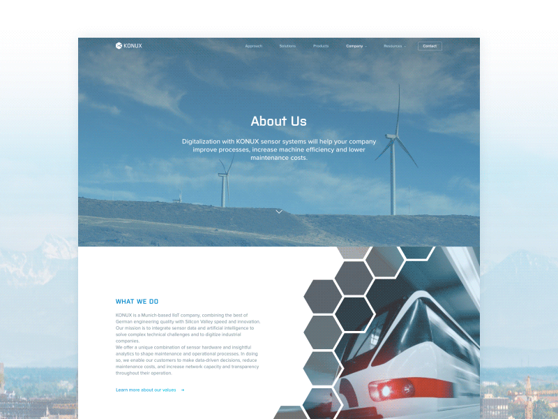 IIoT Corporate Website About Us Page Animation