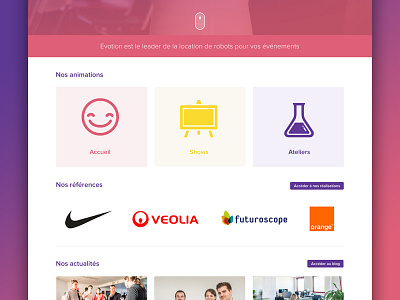 New website for Evotion design dev ux