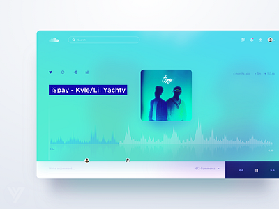 Soundcloud app clean dashboard music play player simple soundcloud ui wave web website