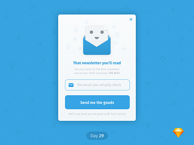 #29 | Newsletter Pop-up | .sketch cute daily ui dailyui download free freebie newsletter pop up sketch