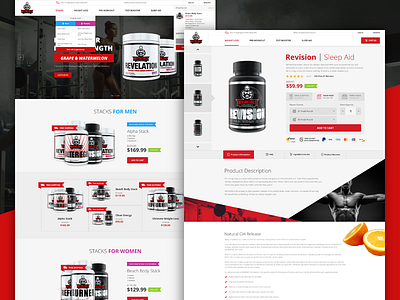Fitness Web Portal cart ecommerce fit fitness gym landing product supplement ui ux web website