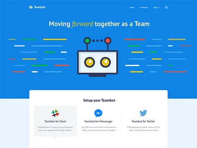 Teambot website bot chatbot landing page website