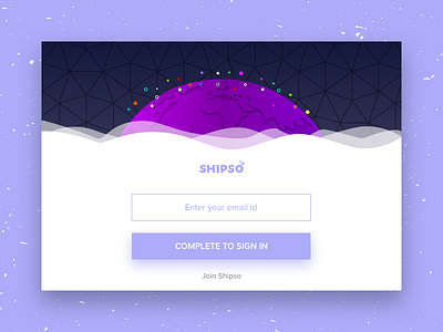 Shipso Login page 2017 clean creative design earth flat google ios login logistics material travel