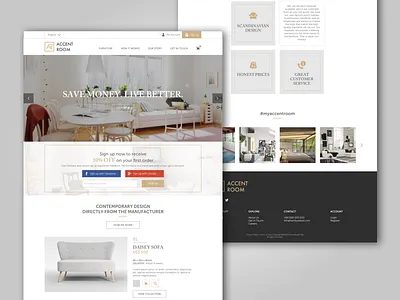 Accent Room Website furniture interior mobile shop ui ux website