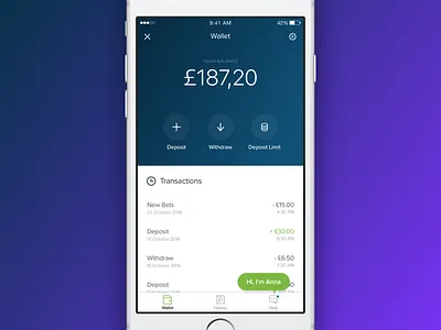 Help me Anna deposit experience fintech help interface user ux wallet withdraw