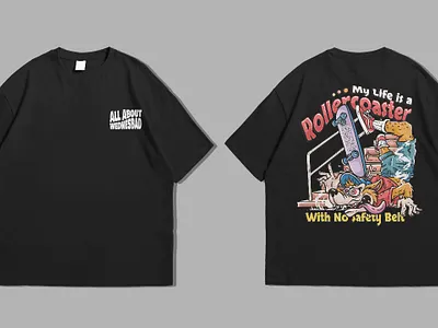 rollercoster skate wolf 3d animation branding graphic design logo motion graphics t shirt ui