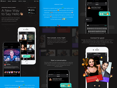 Tablelist Connect app download iphone landing page marketing marketing website mobile responsive responsive website ui