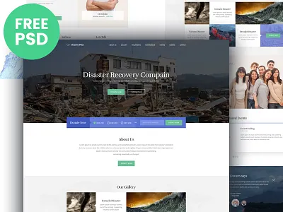Free PSD : Charity banner donation footer form freebie homepage landing page psd rights theme ui web design