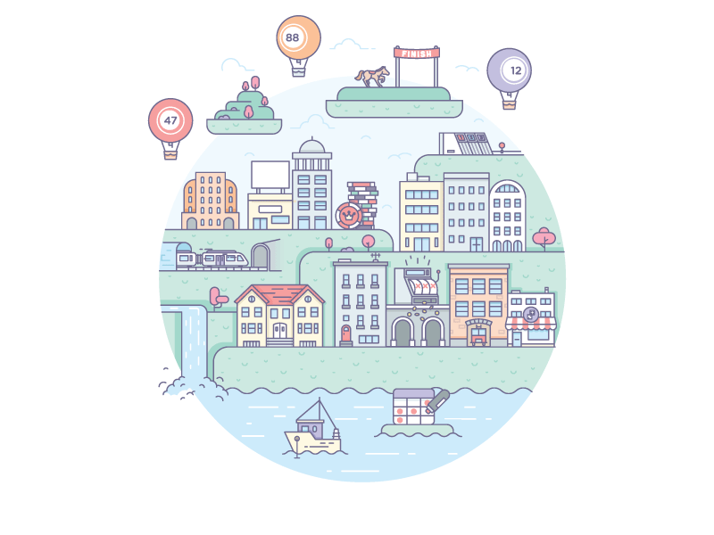 Subject Islands building cargo city fitness gambling helicopter hospital illustration island logistics medical