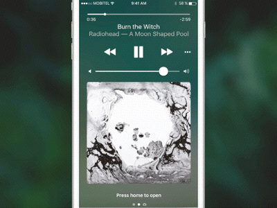 Ios10 Lock Screen - Music Library ios ios10 lock music screen ux