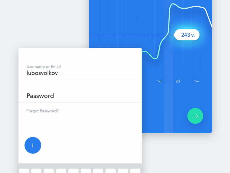 User registration animation flow login material design motion onboarding registration signup steps typing user