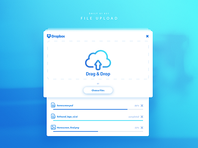 Daily UI #031 File Upload brandnew cool dailyui dailyuichallenge day31 dropbox file minimal modern upload