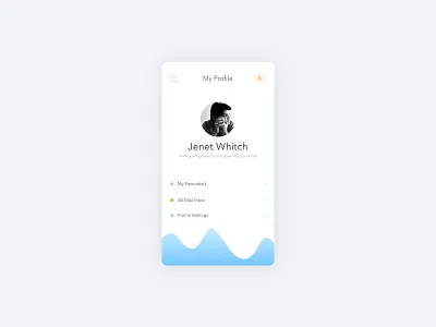 Profile Ui app clean flat light color modern popular shot profile ui