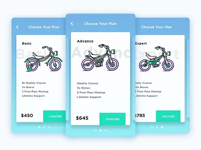 Price Plan bike blue ios motor plan pricing ui unique ux