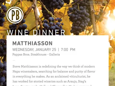 Pappas Bros. Steakhouse - Wine Dinner email houston layout steakhouse texas wine work