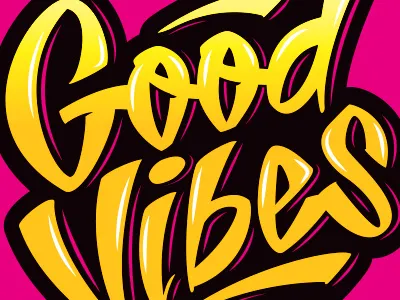 Good Vibes brush drawing graffiti graphic design lettering letters marker sketch tag type typography