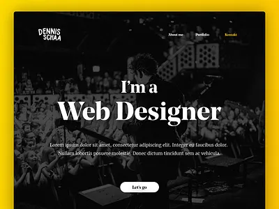 #DailyUI 003 Personal Landingpage black branding dark designer landingpage personal portfolio yellow