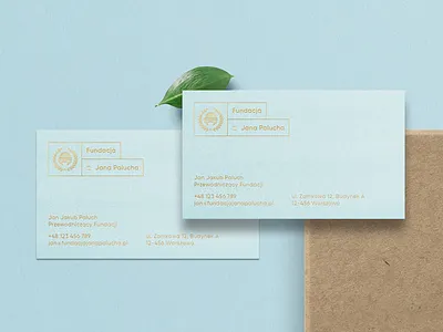 Fundacja im. Jana Palucha business cards corporate foundation identity logo motor outline sport