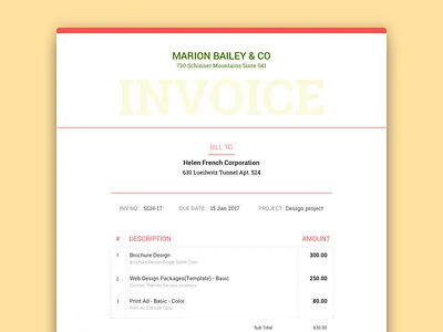 Designer Invoice 2 get invoice khuzema minimal money paid pay simple typo typography