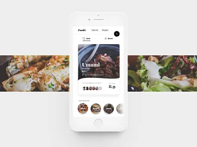 Restaurant List – Weekly UI Challenge – Week 11 app application comment food light photo rating restaurant search ui ux white