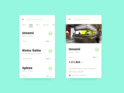 Restaurant List / UI Challenge — Week 11 app clean list location minimal mobile restaurant