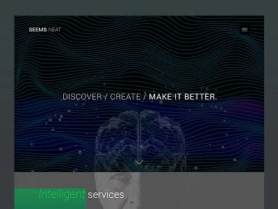 Sketch for seemsneat.com agency dark colors landing page portfolio ui ui design web design