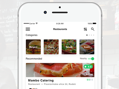 Restaurant List / UI Challenge — Week 11 clean food ios kitchen list minimal restaurants flat food ux white