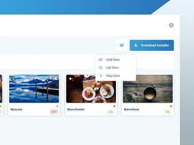 Dashboard- Players clean dashboard design device download grid interface minimalistic ui ux view