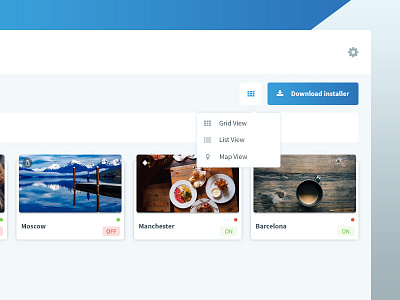 Dashboard- Players clean dashboard design device download grid interface minimalistic ui ux view