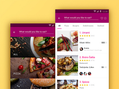UI Challenge: Restaurant List app application flat food mobile simple ui ux