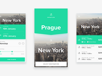 Flights Concept - Preview app flights glow interaction ios strv tickets travel ui ux