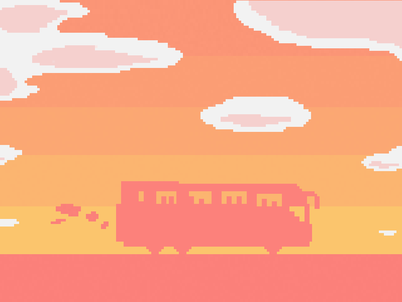 Sunset 8 bit art design game illustration landscape pixel retro video
